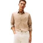 Tommy Hilfiger Erkek Flex Poplin Solid Rf Shirt Mw0mw37550 L/S Tişört (1'li Paket), Bej (Coastal Taupe), XL