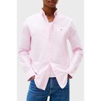 Tommy Hilfiger Erkek Gömlek Oxford Gömlek Uzun Kollu, Pembe (Gül Yaprağı), L