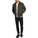 Tommy Hilfiger Erkek Hafif Varsity Kaburga Örme Bomber Ceket, Olive Softshell W. Yerleşim Yaka, S
