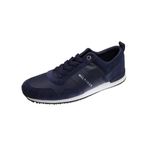 Tommy Hilfiger Erkek ICONIC LEATHER SUEDE MIX RUNNER Spor Ayakkabı MIDNIGHT 41