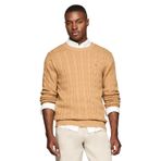 Tommy Hilfiger Erkek İkonik Kablo Örme Kazak 2024 Koleksiyonu, Çam Kozalağı Tan., XL