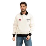 Tommy Hilfiger Erkek Kapüşonsuz Sweatshirt, Rugby Yaka, Modern Athleisure, Krem, M Beden