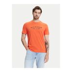 Tommy Hilfiger Erkek Kısa Kol Bisiklet Yaka Yazı Desen Slim Fit Turuncu T-Shirt