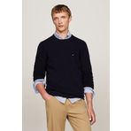 Tommy Hilfiger Erkek Marka Logolu Uzun Kollu Rahat Mavi Kazak -DW5