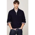 Tommy Hilfiger Erkek Mock Fermuarlı Lacivert Kazak
