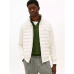 Tommy Hilfiger Erkek Normal Kalıp Dik Yaka Fermuarlı Kapitone Desenli Kontrast Kollu Beyaz Ceket MW0MW41329-Z00 - 2XL