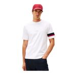 Tommy Hilfiger Erkek Normal Kalıp Logo Kabartma Desenli Kısa Kollu Beyaz T-Shirt