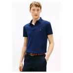 Tommy Hilfiger Erkek Pamuklu Polo Yakalı Düğme Kapamalı Kısa Kollu Mavi Polo Yaka T-Shirt