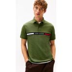 Tommy Hilfiger Erkek Pamuklu Polo Yakalı Düğme Kapamalı Kısa Kollu Yeşil Polo Yaka T-Shirt MW0MW38130-L01