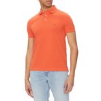 Tommy Hilfiger Erkek Polo Yaka T-Shirt, Kısa Kollu, Pamuklu, Turuncu, 2XL