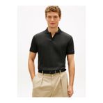 Tommy Hilfiger Erkek Polo Yaka T-shirt,%100 Pamuk, Normal Kesim, Siyah, S Beden