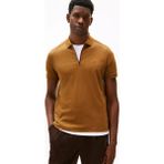 Tommy Hilfiger Erkek Regular Fit Pamuklu Kısa Kollu Fermuarlı Kahverengi Polo Yaka T-Shirt MW0MW41613-GWP - XL