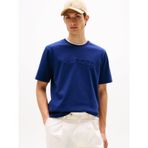 Tommy Hilfiger Erkek Regular Fit T-Shirt, Kısa Kollu, Logo Kabartmalı, Yuvarlak Yaka, Lacivert, 3XL
