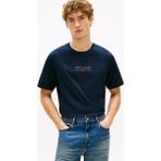 Tommy Hilfiger Erkek Regular Fit Yuvarlak Yakalı Logo Desenli Pamuklu Kısa Kollu Lacivert T-Shirt MW0MW42363-DW5 - 2XL