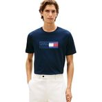 Tommy Hilfiger Erkek S/S tişört, Mavi (Desert Sky), L