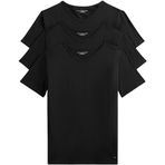 TOMMY HILFIGER Erkek STRETCH VN TEE SS 3PACK Tişört Black/Black/Black MD