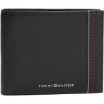 Tommy Hilfiger Erkek Th Central Cc & Coin Am0am14233 Katlanabilir Cüzdan, Siyah (Siyah)