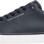 Tommy Hilfiger Erkek TH HI VULC CORE LOW LTH II ESS Spor Ayakkabı Desert Sky 42
