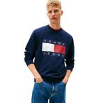 Tommy Hilfiger Erkek TJM REG BIG FLAG CNECK EXT Sweatshirt Dark Night Navy L