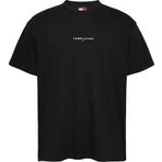 Tommy Hilfiger Erkek TJM RLX LINEAR LOGO TEE EXT T-shirt Black L