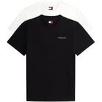 Tommy Hilfiger Erkek TJM SLIM LINEAR SS TEE 2PACK EXT T-shirt Ecru/Black L