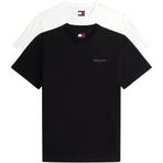 Tommy Hilfiger Erkek TJM SLIM LINEAR SS TEE 2PACK EXT T-shirt Ecru/Black M