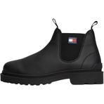 Tommy Hilfiger Erkek Toka Marka Logolu Deri Siyah Bot & Bootie, 44 Beden