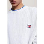 TOMMY HILFIGER Erkek Tommy Hilfiger Logolu Saf Organik Pamuklu Bisiklet Yakalı Düşük Omuzlu Kazak Gri Kazak DM0DM17776-PJ4 M