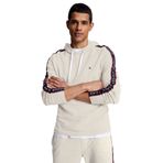 Tommy Hilfiger Erkek Uzun Kollu Örme Kazak Lounge Hoodie, Taş, XXL