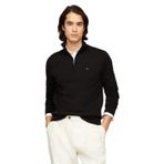 Tommy Hilfiger Erkekler Hafif Kazak Çeyrek Zip Kazak, Siyah, L
