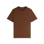 Tommy Hilfiger ESS SEASONAL REG FIT SOLID TEE Erkek T-Shirt, Kahverengi, L Beden