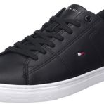 TOMMY HILFIGER ESSENTIAL LEATHER DETAIL VULC Erkek Spor Ayakkabı, Black, 46