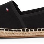 Tommy Hilfiger FLAG CANVAS ESPADRILLE Kadın Ayakkabı, Siyah, 37