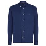 Tommy Hilfiger FLEX FLANNEL SOLID RF SHIRT Erkek Mavi Gömlek - MW0MW40469