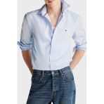Tommy Hilfiger FLEX POPLIN KENT COLLAR SF SHIRT Erkek Mavi Gömlek - MW0MW38137