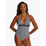 Tommy Hilfiger HALTER ONE PIECE RP PRINT Kadın Mayo, Mavi, S