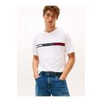 Tommy Hilfiger Hilfiger Chest Insert Tee Erkek Bisiklet Yaka T-Shirt Beyaz