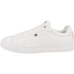 Tommy Hilfiger ICON COURT LTH FLAG ESS Erkek Spor Ayakkabı, Beyaz, 45
