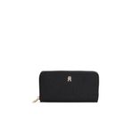 Tommy Hilfiger İkonik Büyük Boy Fermuarlı Naylon Cüzdan, Large, P60342S7061, SİYAH, kadın