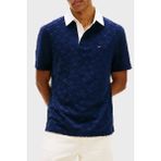 Tommy Hilfiger Jakarlı Pamuklu Regular Fit Kontrast Renkli Polo Yaka T Shirt Erkek Polo Yaka T Shirt MW0MW42759 Dcc - Lacivert