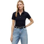 TOMMY HILFIGER Kadın 1985 SLIM PIQUE POLO SS Polo Tişört Desert Sky L