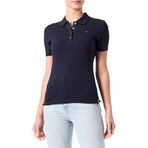 TOMMY HILFIGER Kadın 1985 SLIM PIQUE POLO SS Polo Tişört Desert Sky M