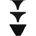 TOMMY HILFIGER Kadın 3 PACK MULTI SHAPE BOTTOM Külot Black/Black/Black M