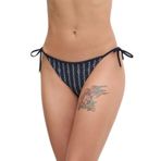 Tommy Hilfiger Kadın Bikini Altı, Mavi, Zincir Desen, L Beden