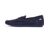 Tommy Hilfiger Kadın Driver Ayakkabı Flag Soft Suede Loafer Elegant, Mavi (Blue Space Blue), 39 EU