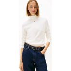 Tommy Hilfiger Kadın Essential Slim Fit Balıkçı Yaka Kazak - Kırık Beyaz - XS