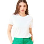 Tommy Hilfiger Kadın HERITAGE CREW NECK TEE Shirt CLASSIC WHITE XL