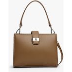 Tommy Hilfiger Kadın Heritage Mini Satchel Metal Toka Detaylı Omuz Çantası - Kahverengi