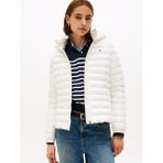 Tommy Hilfiger Kadın Kapşonlu Yaka Marka Detaylı Fermuarlı Şişme Beyaz Ceket WW0WW47351-YA8 - S