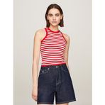 TOMMY HILFIGER Kadın Kırmızı, Yuvarlak Yaka, Uzun Kollu Kazak